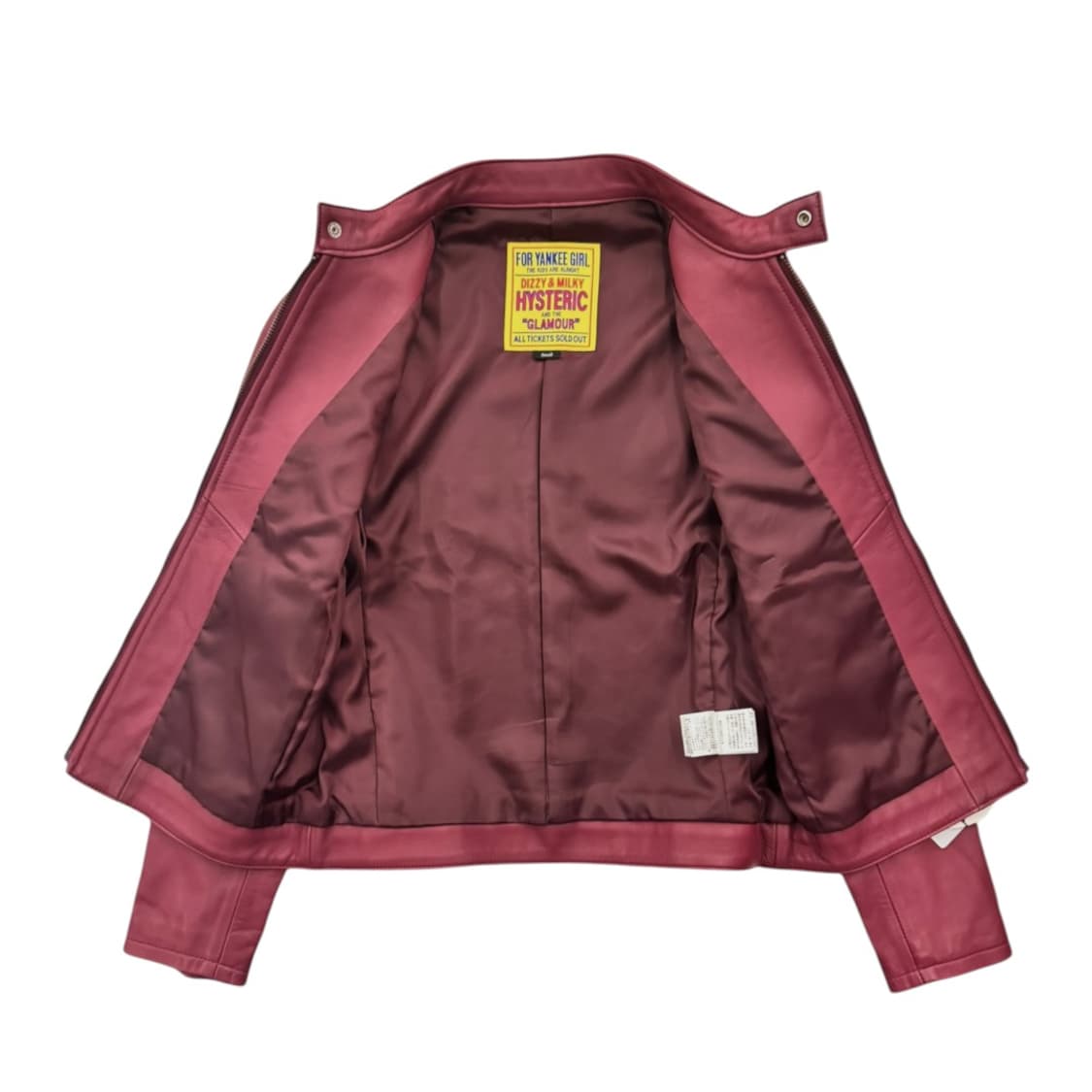 히스테릭글래머 램레더 카페레이서 싱글 라이더 자켓 핑크 상품이미지3