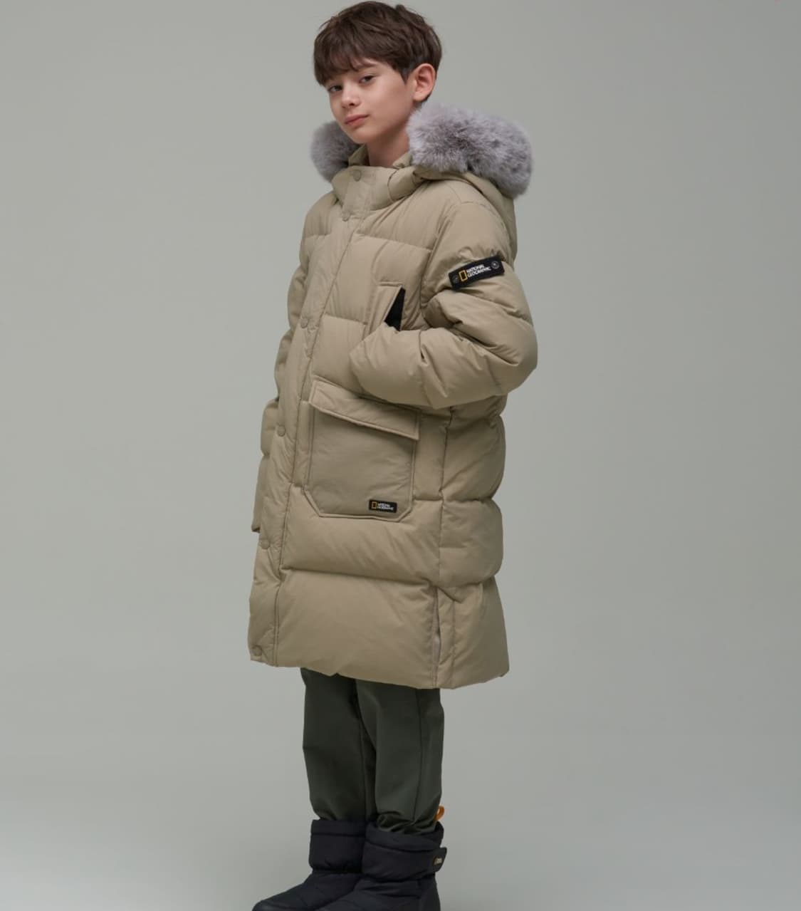 내셔널지오그래픽 키즈 매너티 덕다운 혜비 패딩 베이지 (130) 상품이미지10