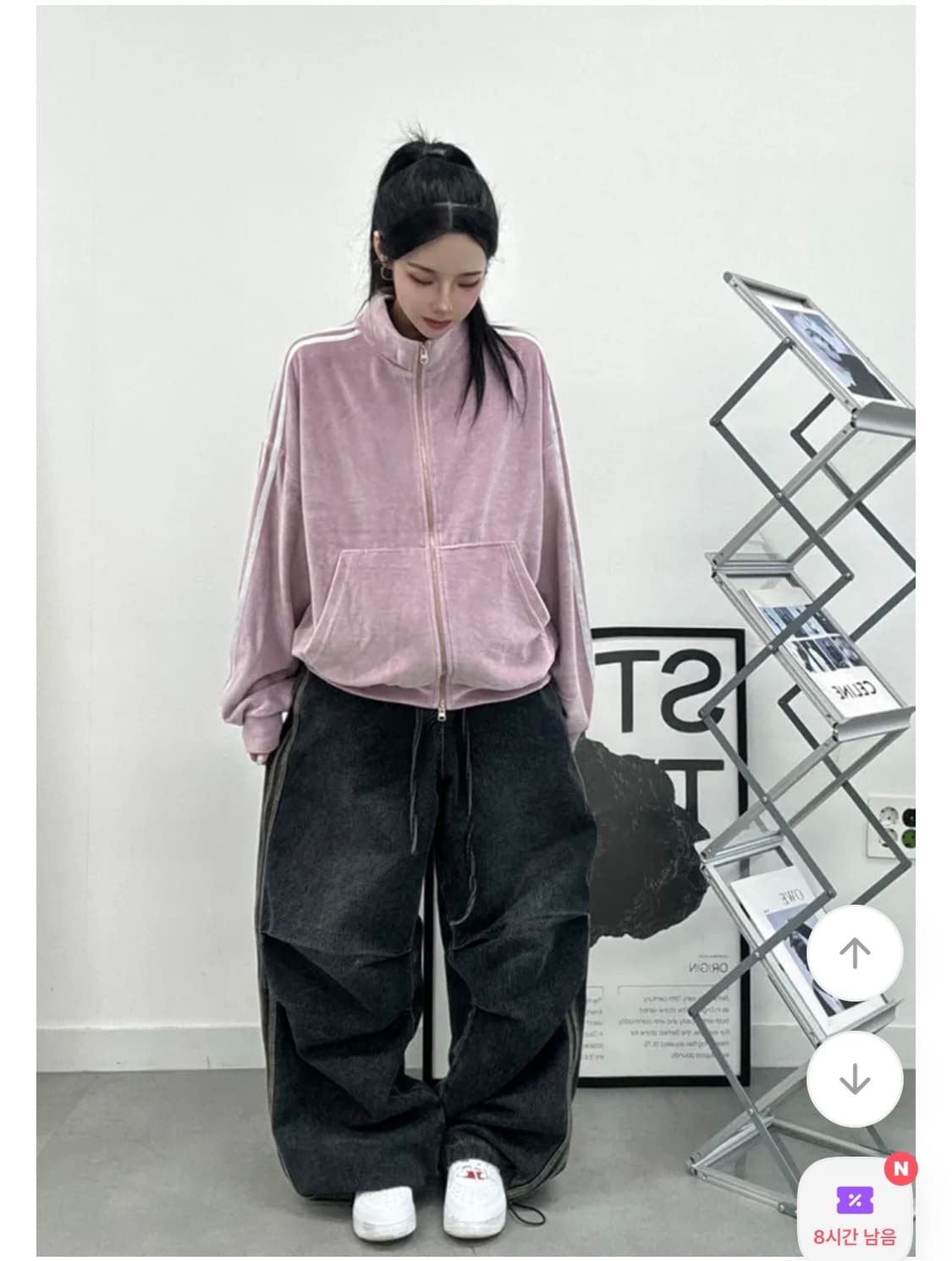 에이블리 남여공용 투웨이 벨벳 트랙 집업 (새상품) 상품이미지3