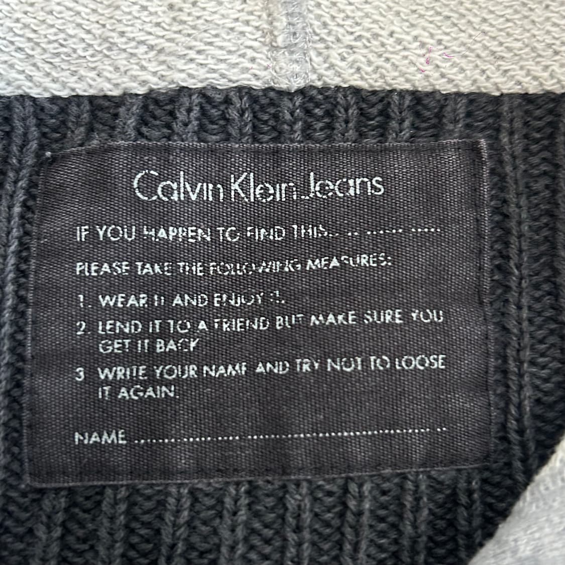 Calvin klen jeans 켈빈클라인 진스 차콜 니트 후드 집업 상품이미지6