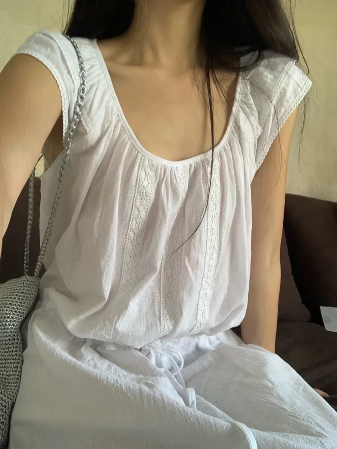 비스포크우먼 모리걸 가든 레이스 린넨 롱원피스 상품이미지6