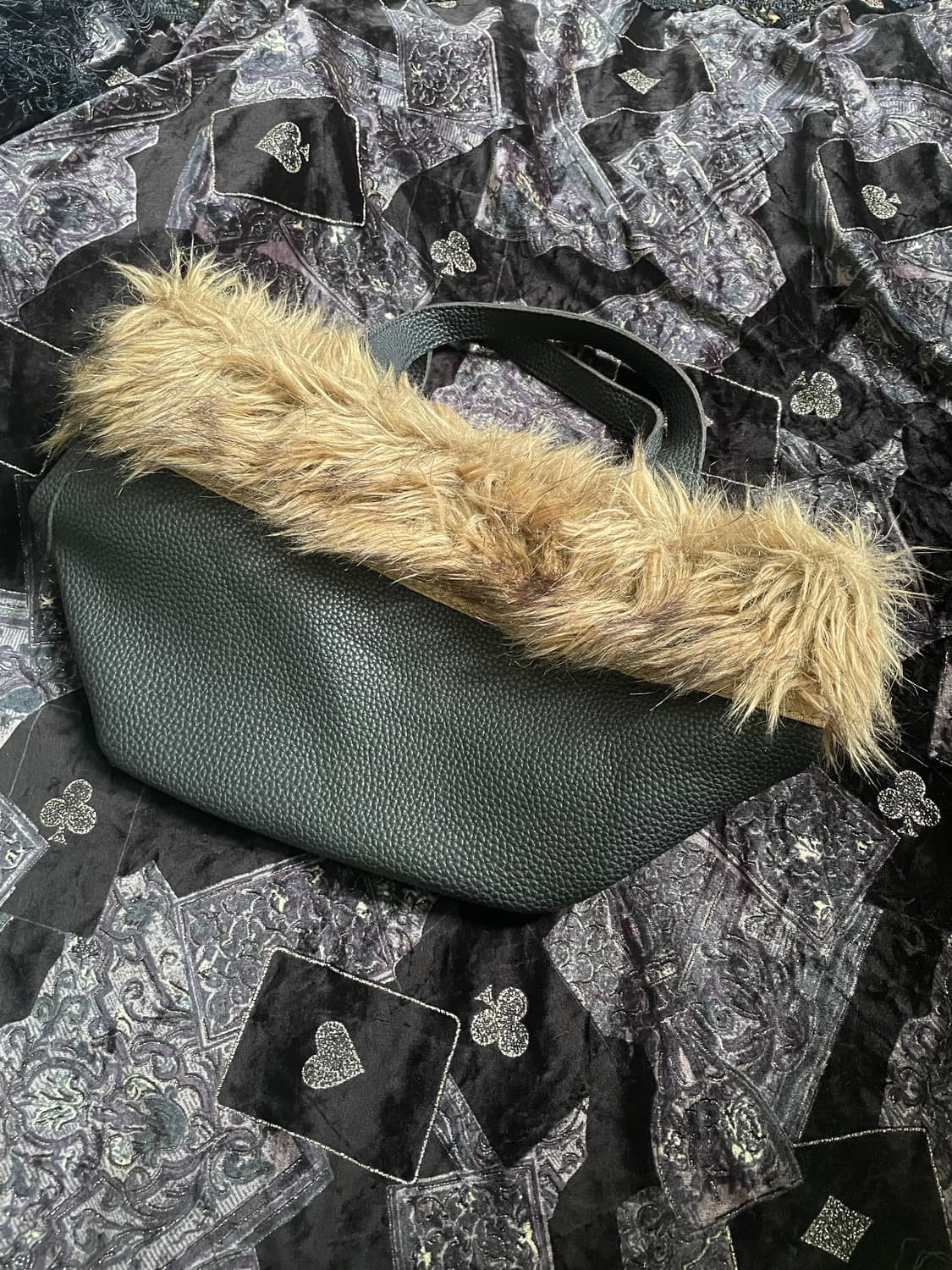 빈티지 퍼 트리밍 미니백 (Y2K 무드) 상품이미지2