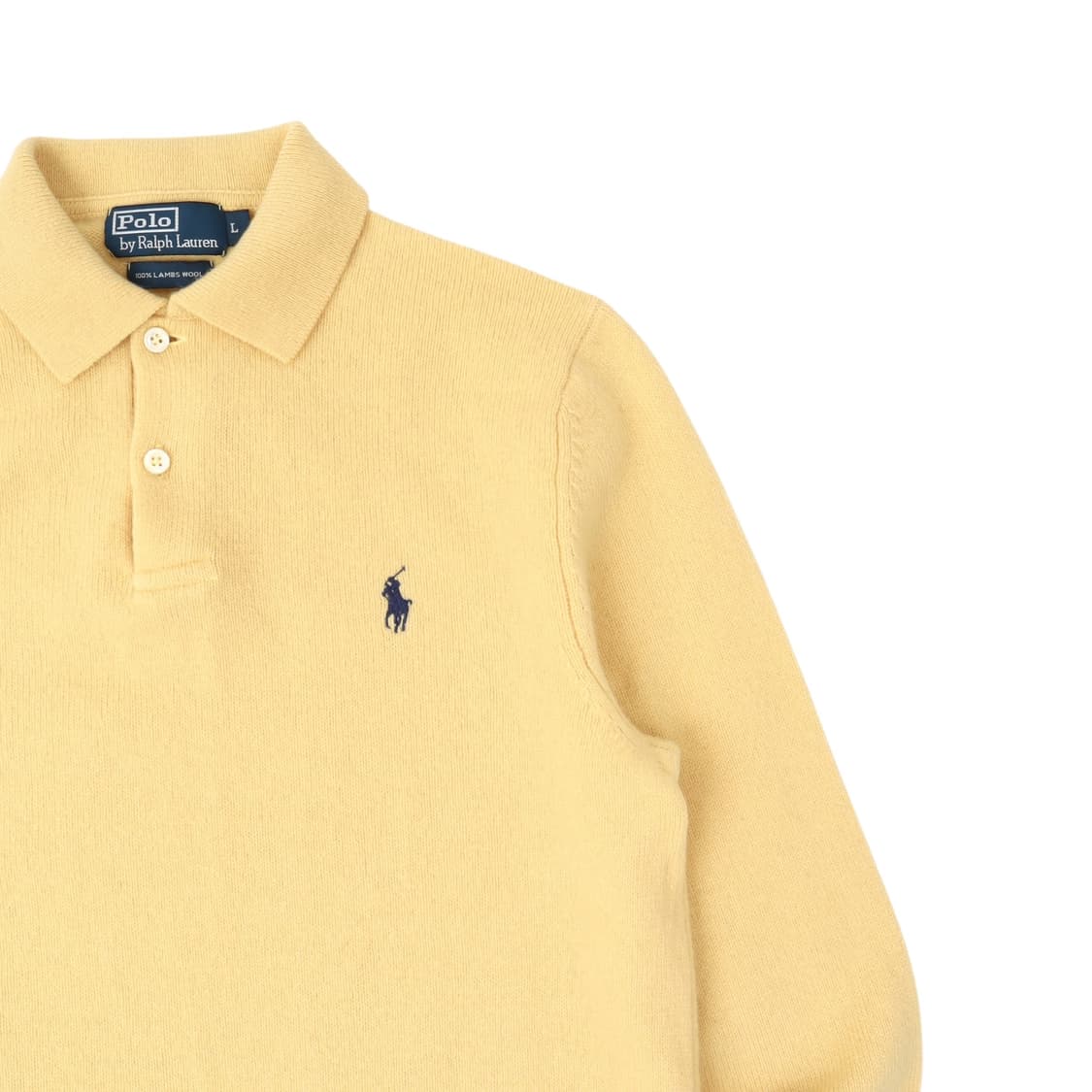폴로 랄프로렌 옐로우 버튼업 램스울 카라 니트 상품이미지3