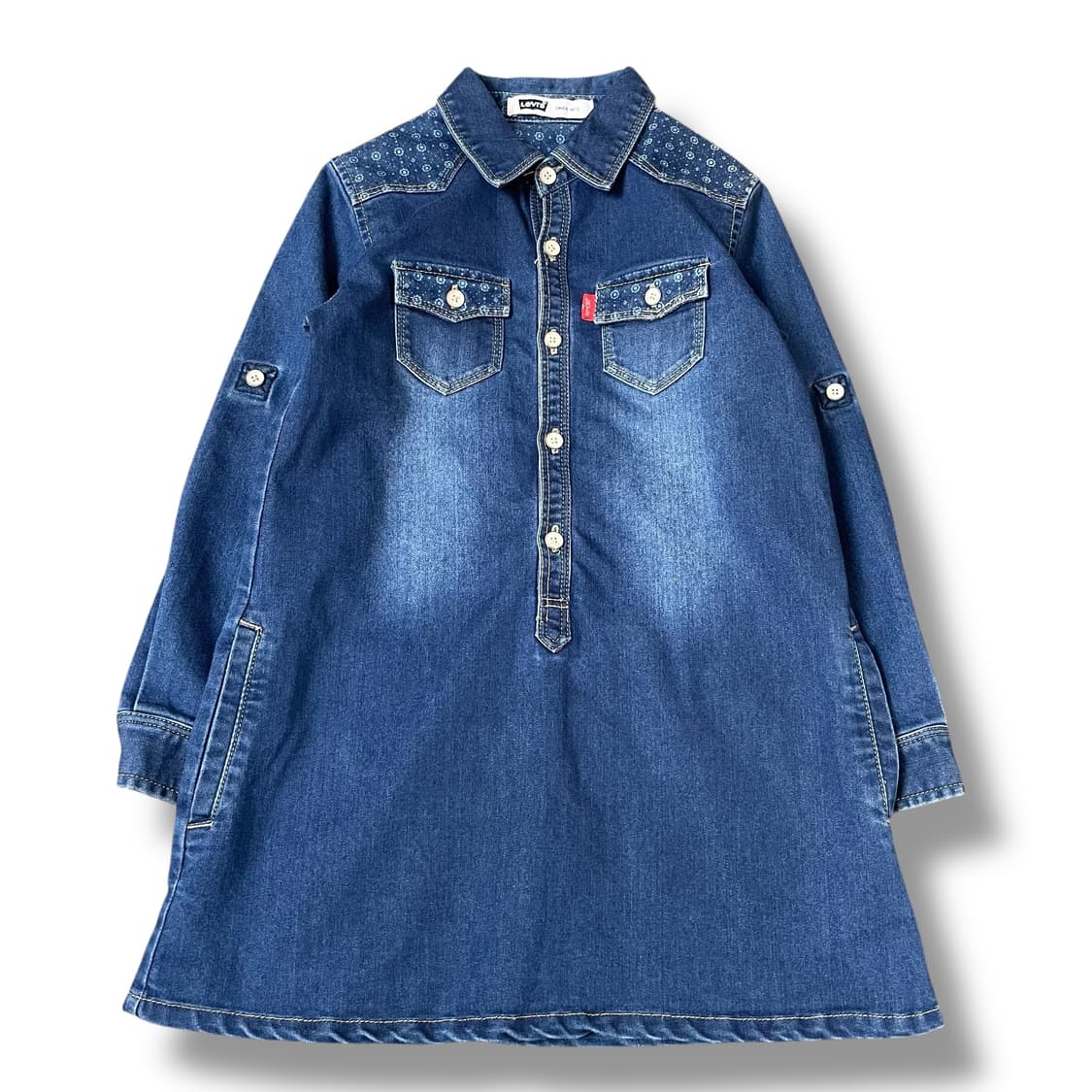 리바이스 키즈 원형 패턴 투포켓 데님 긴팔 셔츠 120 상품이미지1