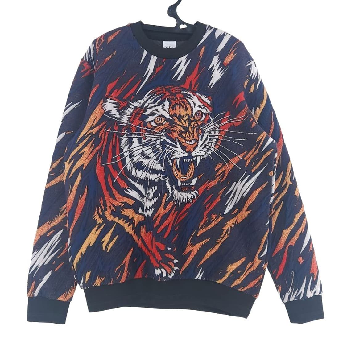 [남L]ZARA 타이거 네오프렌 맨투맨[Y63-072]/빈티지프렌 상품이미지1