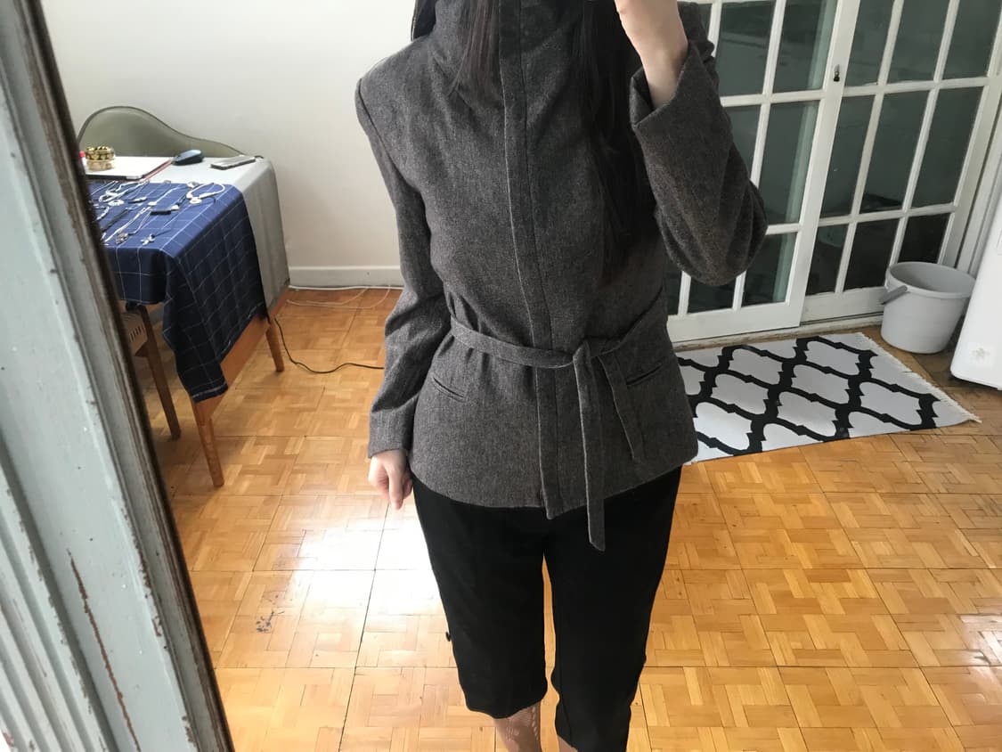 vintage high neck belt jacket 상품이미지1