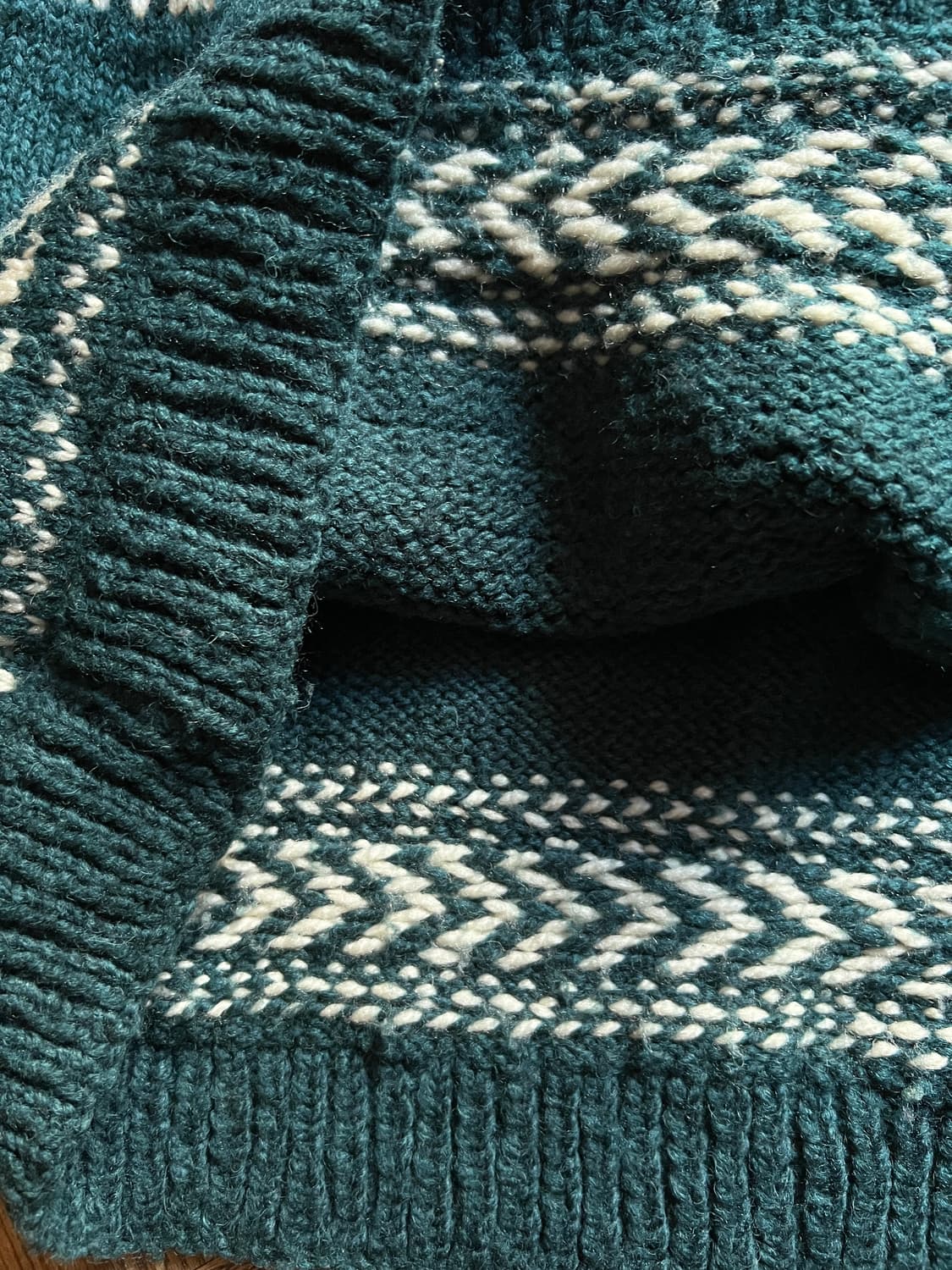 [L]90's 빈티지 패턴 그린 울 스웨터 상품이미지5