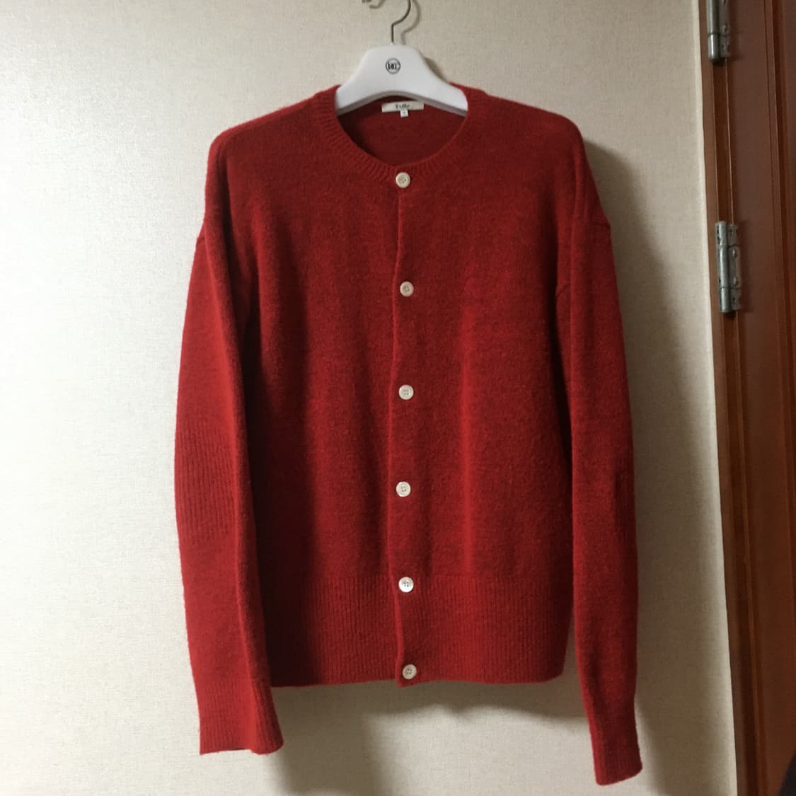 [3] MARINIERE FINE WOOL CARDIGAN RED 상품이미지1