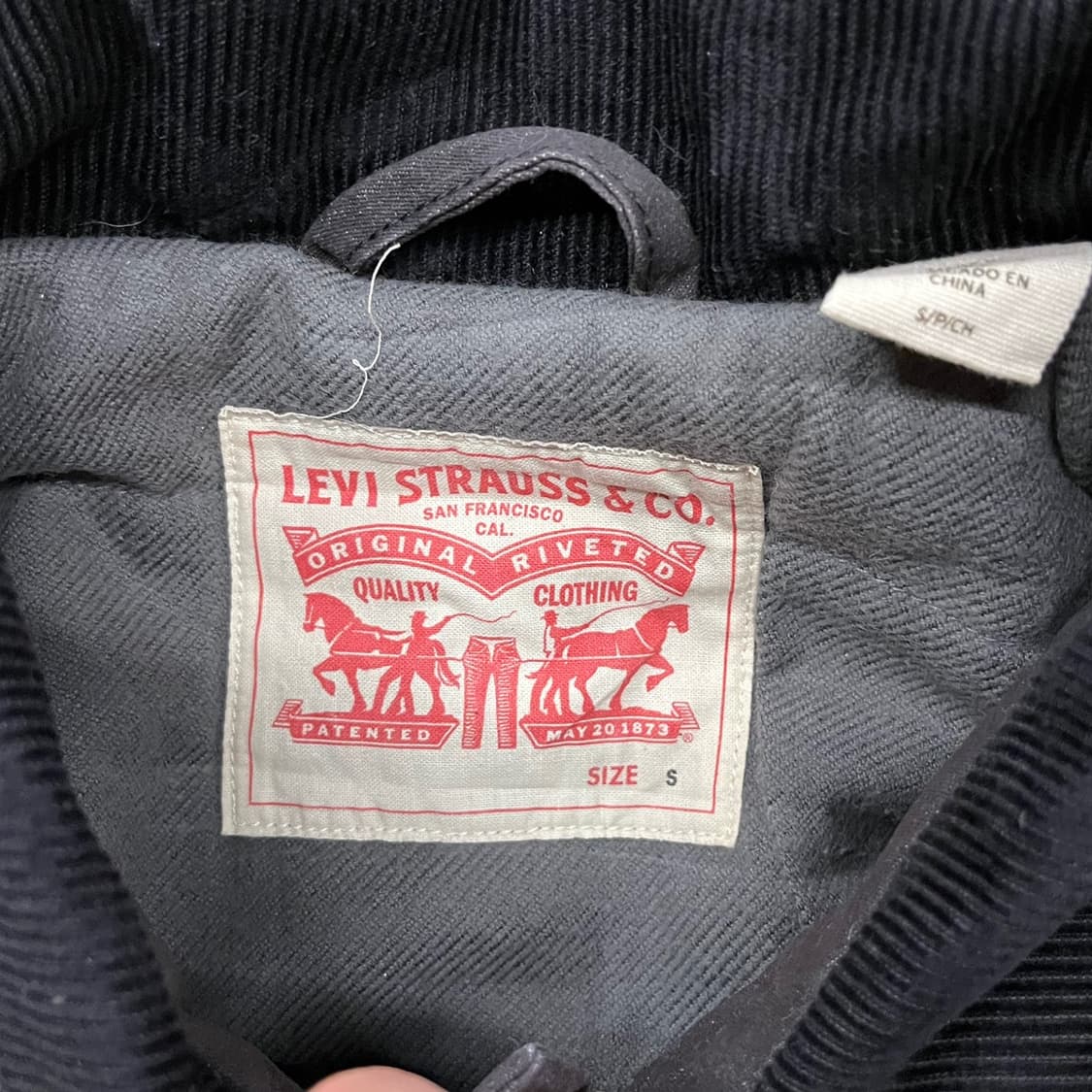 [정품/S] 리바이스 블랙 코듀로이 칼라 자켓 b15 상품이미지5