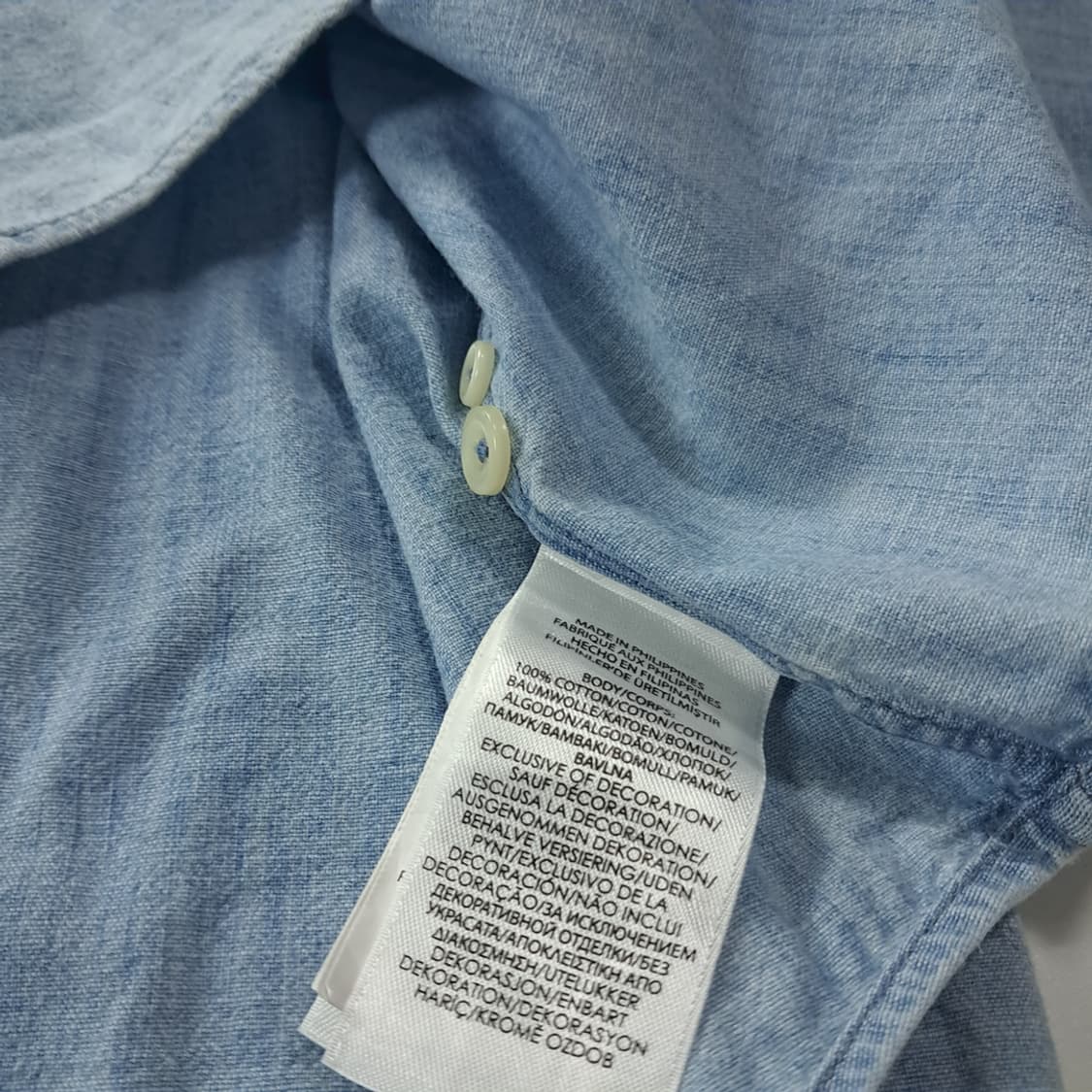 CK416 XL 폴로 00s 샴브레이 라이트블루 반팔 셔츠 남방 상품이미지5