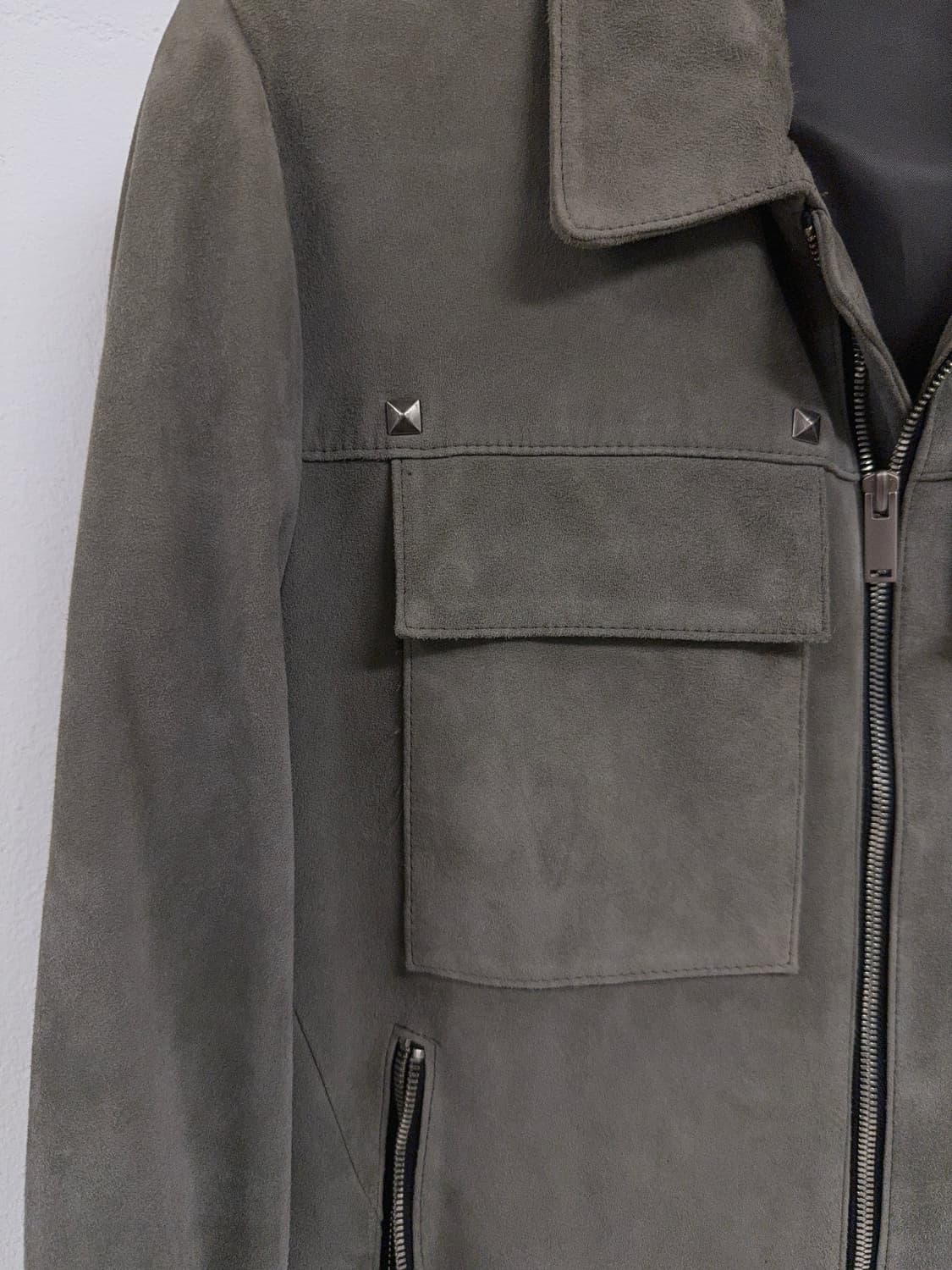 [B][95]카키 스웨이드 램스킨 자켓 상품이미지3