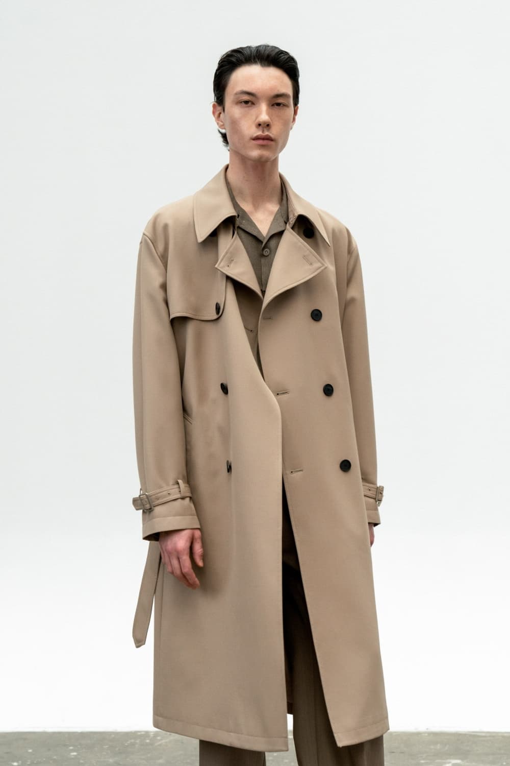 인사일런스 슬로시 울 트렌치 코트 베이지 L 상품이미지1