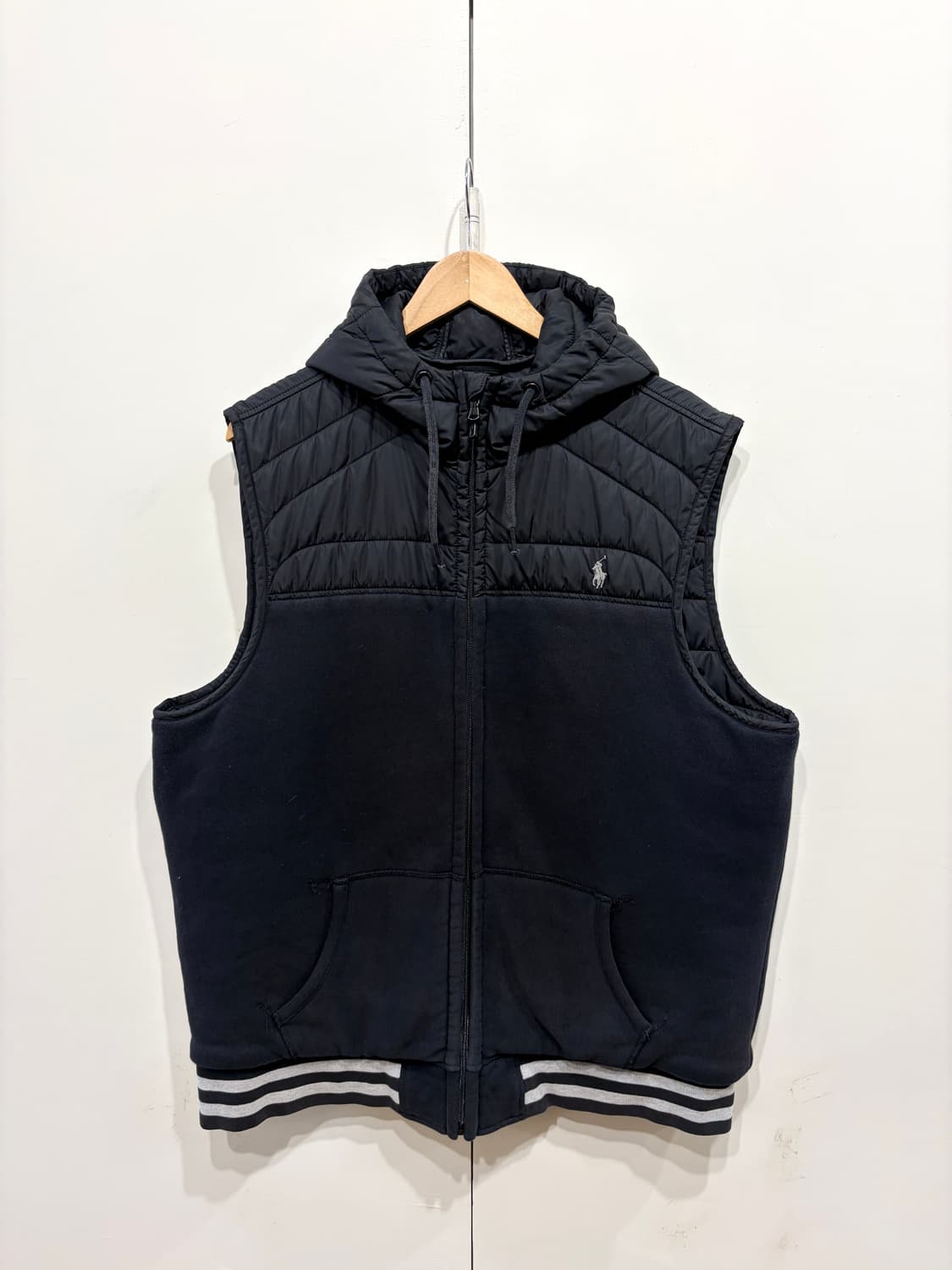 폴로 랄프로렌 코튼 후드 패딩 베스트 상품이미지1