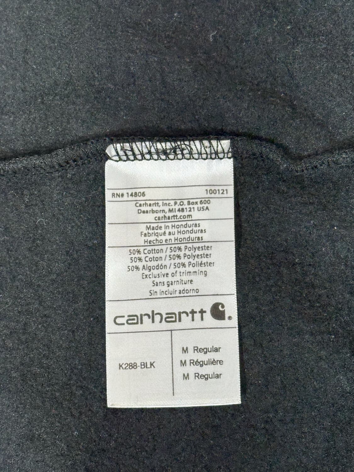 칼하트 블랙 오버핏 화이트 사이드 로고 후드티 M 상품이미지8