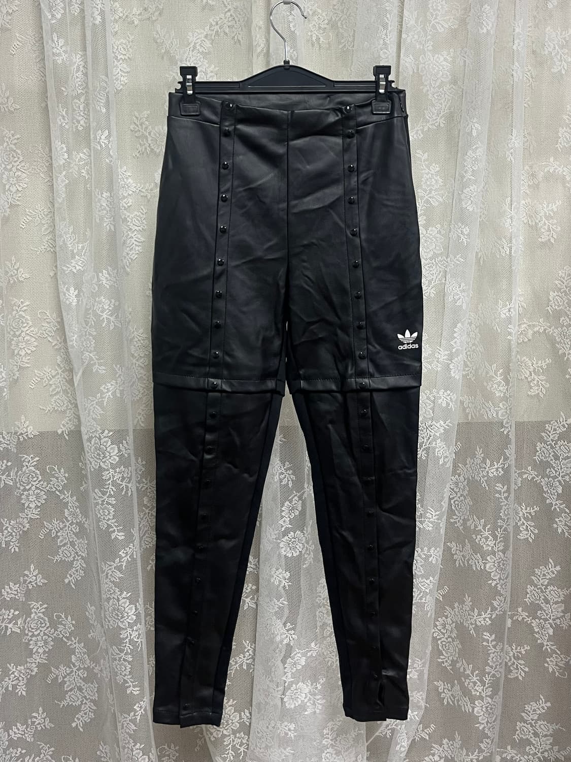 M) 아디다스 레더 레깅스 팬츠 블랙 상품이미지1