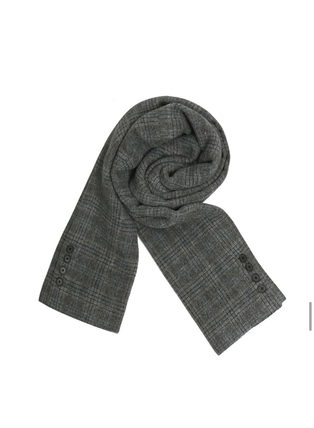 STU 체크 슬리브 머플러 그레이 상품이미지1