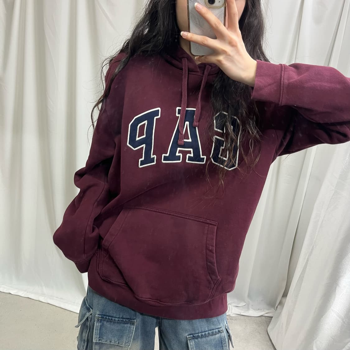 GAP burdundy hoody 상품이미지3