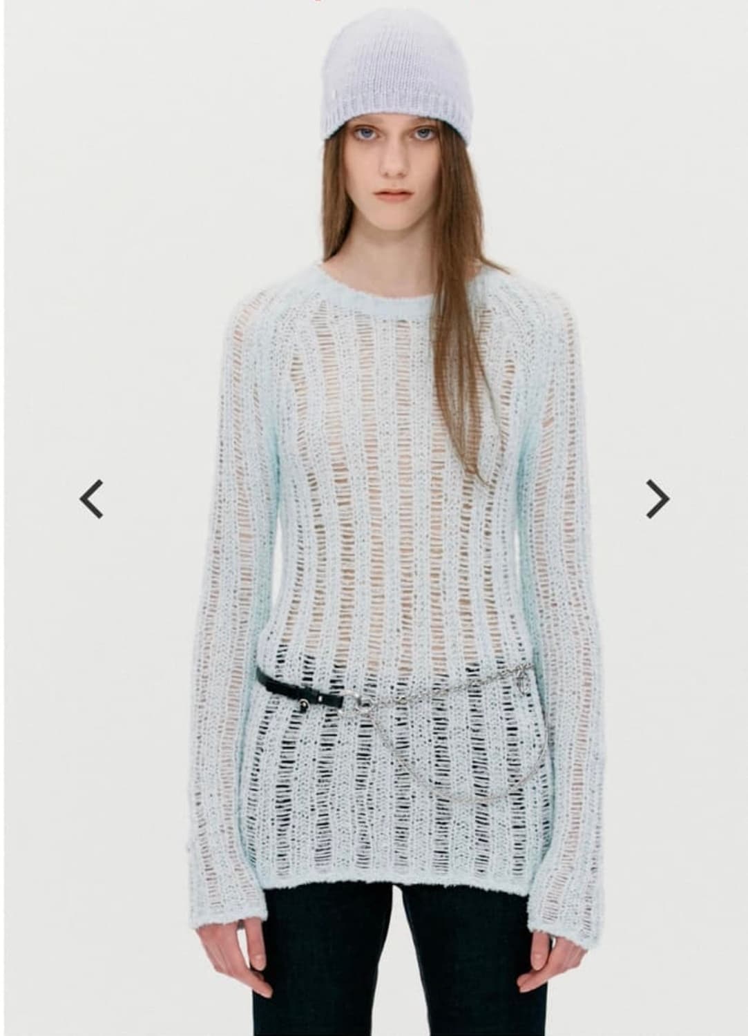 오픈와이와이(구 더오픈 프로덕트) 래글런 오픈 스웨터 니트 스카이블루 상품이미지1