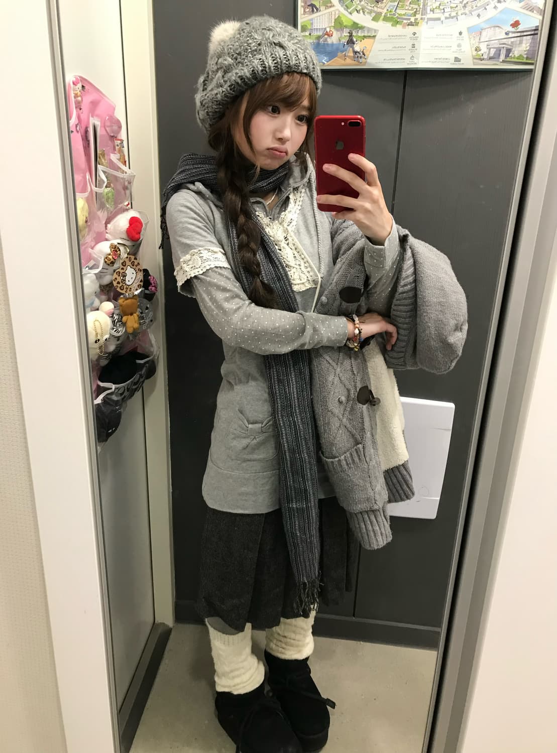 그레이 너드 니혼진 도트 하구미 코디세트 상품이미지3