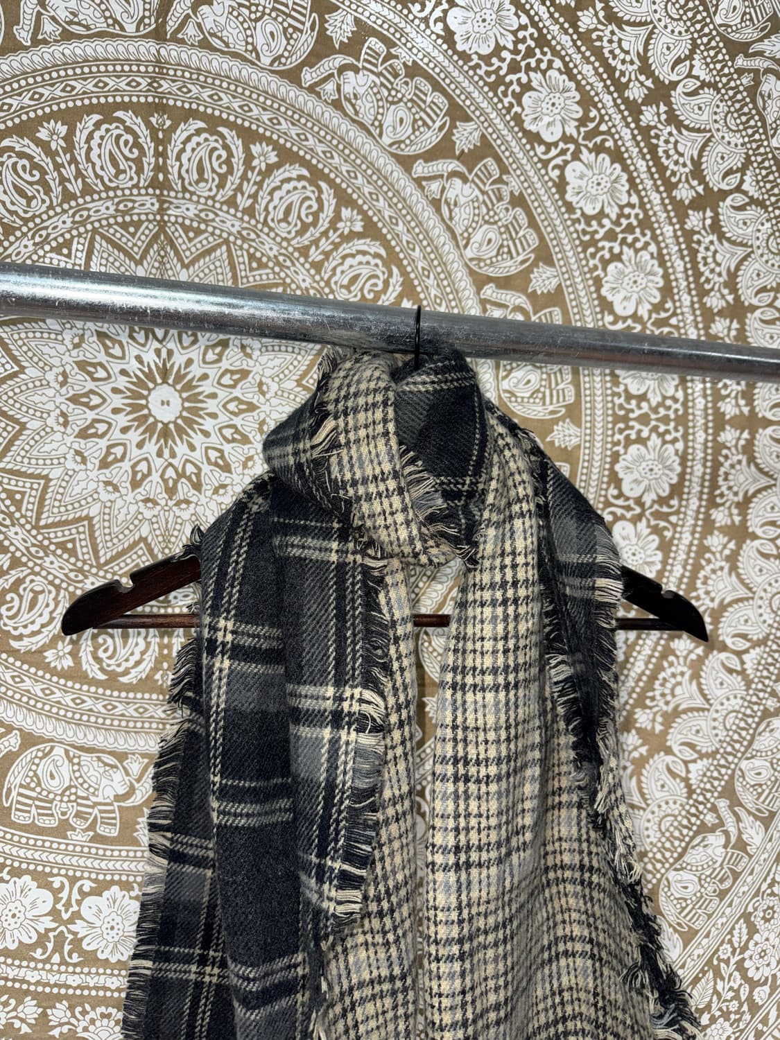 빈티지 체크 배색 머플러 목도리  상품이미지4