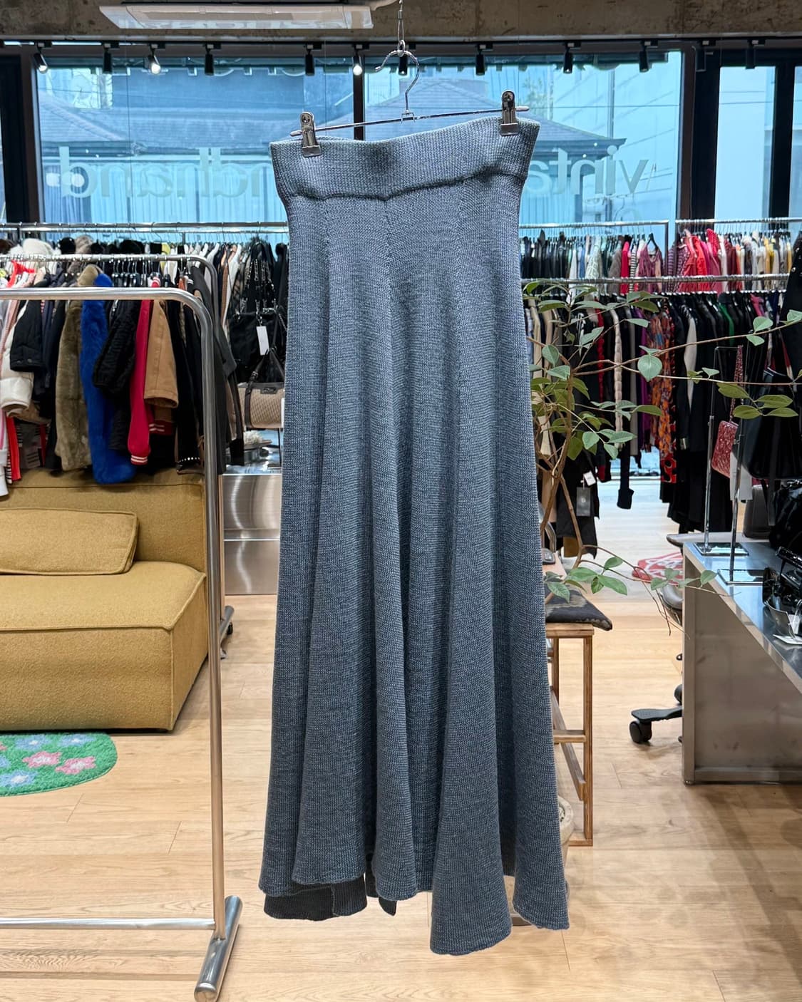 질샌더 블루 밴딩 라나울 롱스커트  상품이미지1