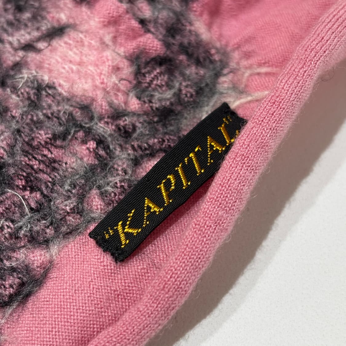 OS) kapital 캐피탈 반다나 축융 울 머플러 스톨 핑크  상품이미지3