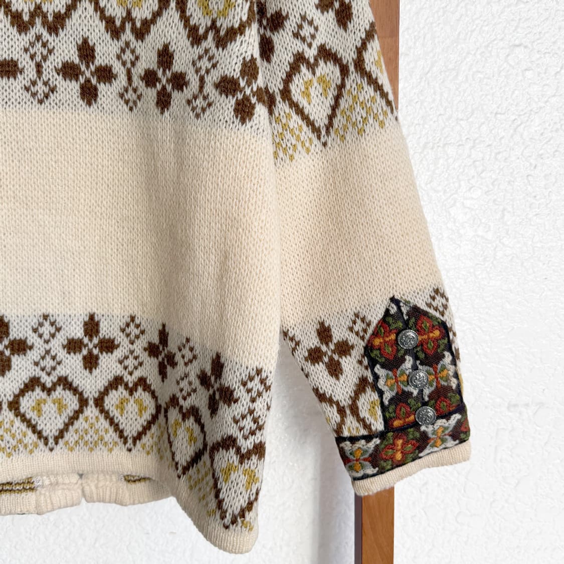 Norwegian Floral Wool Cardigan 상품이미지8