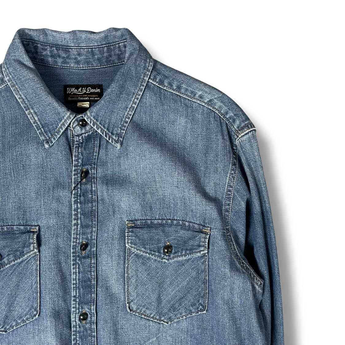 후아유 스티브 투포켓 데님 셔츠 L 상품이미지3