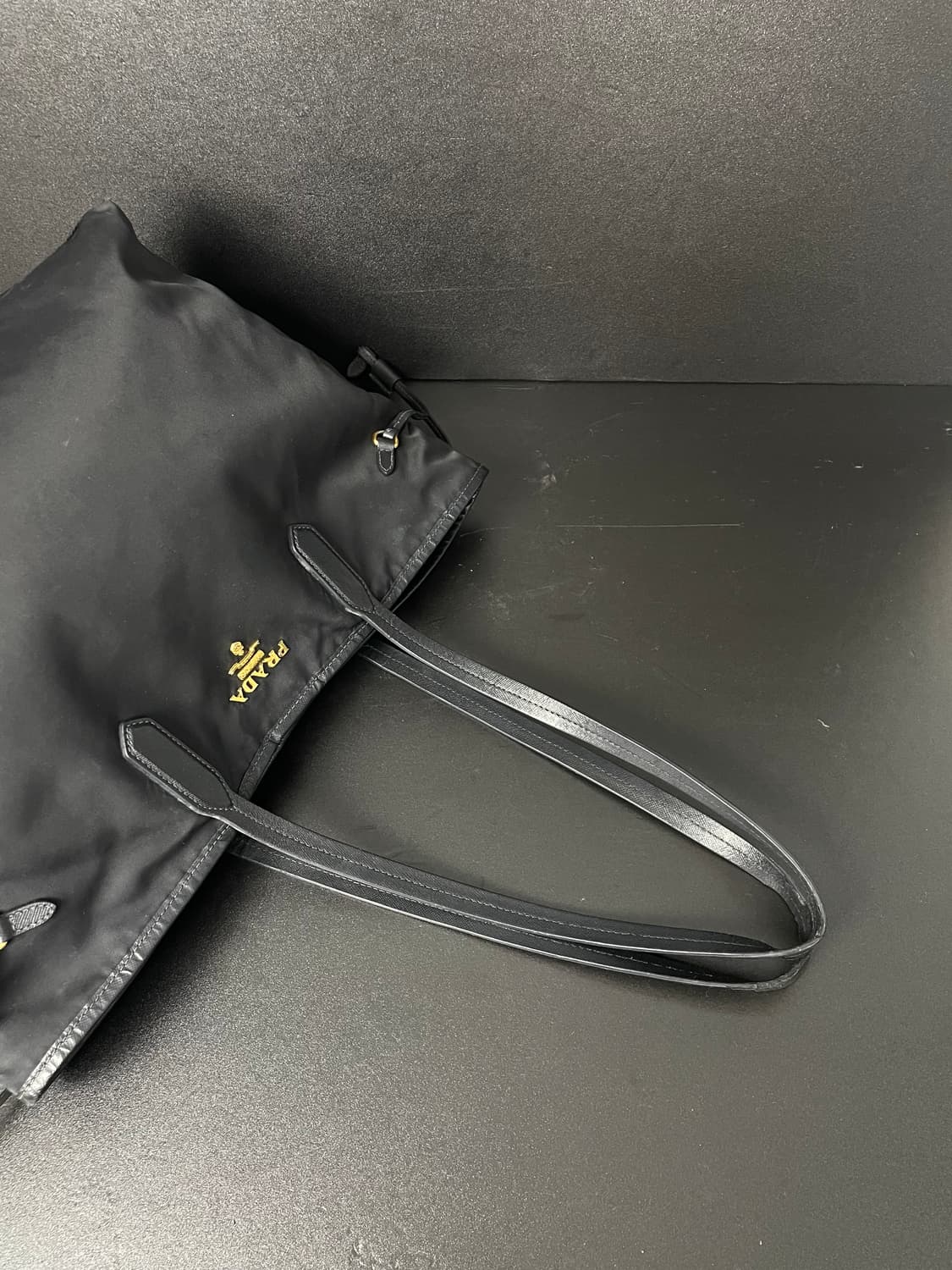 PRADA 프라다 토트 숄더 나일론 가죽 네로 블랙 쇼퍼 백 상품이미지3