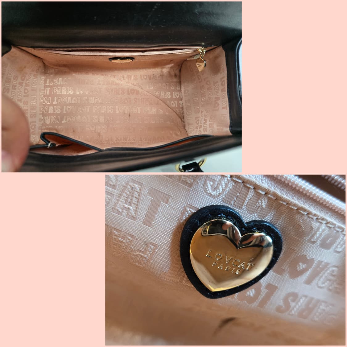 LOVCAT 러브캣 에나멜 페이던트 하트 미니 토트백 블랙 가방 상품이미지10