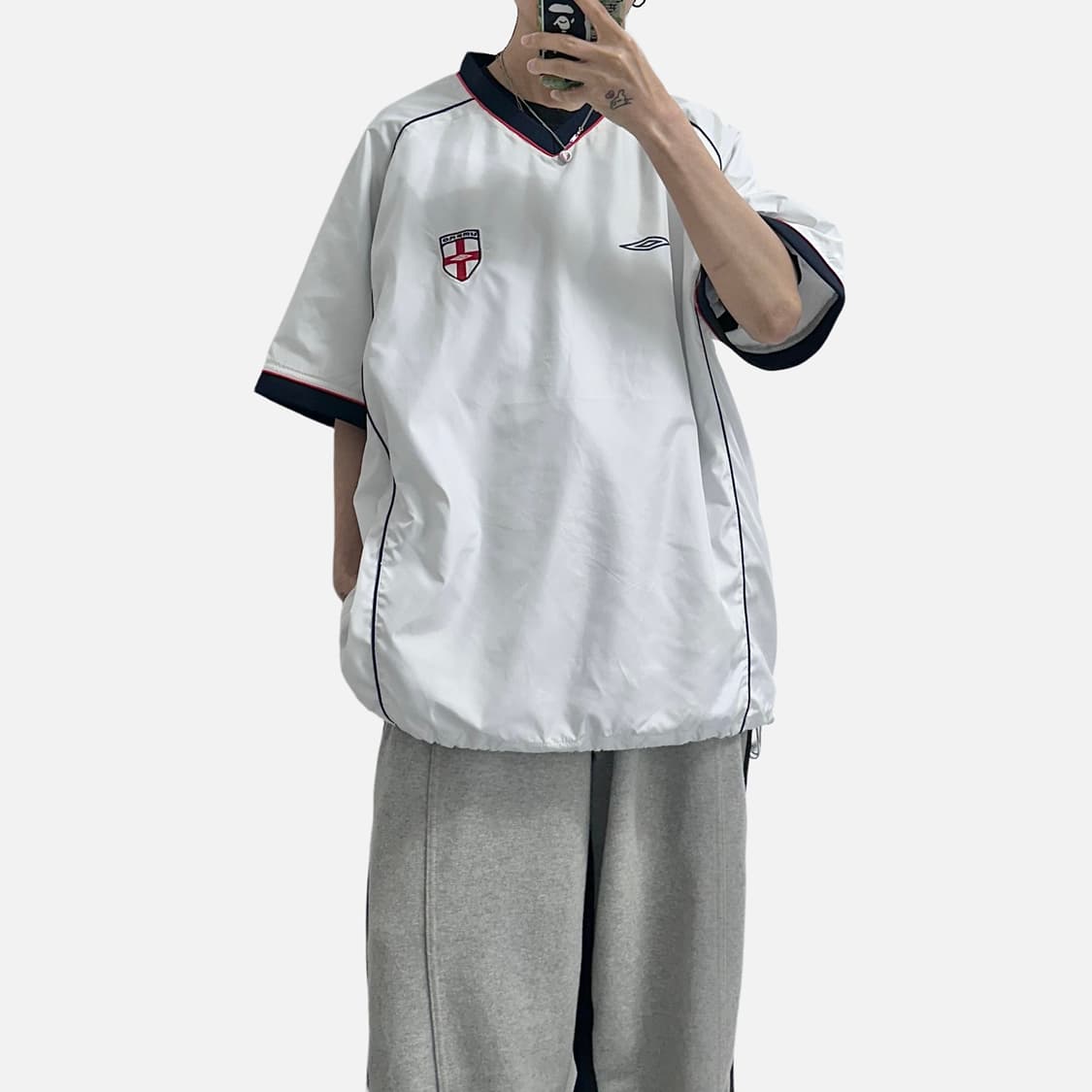 엄브로 잉글랜드 반팔 웜업 바람막이 풋볼 져지 상품이미지2