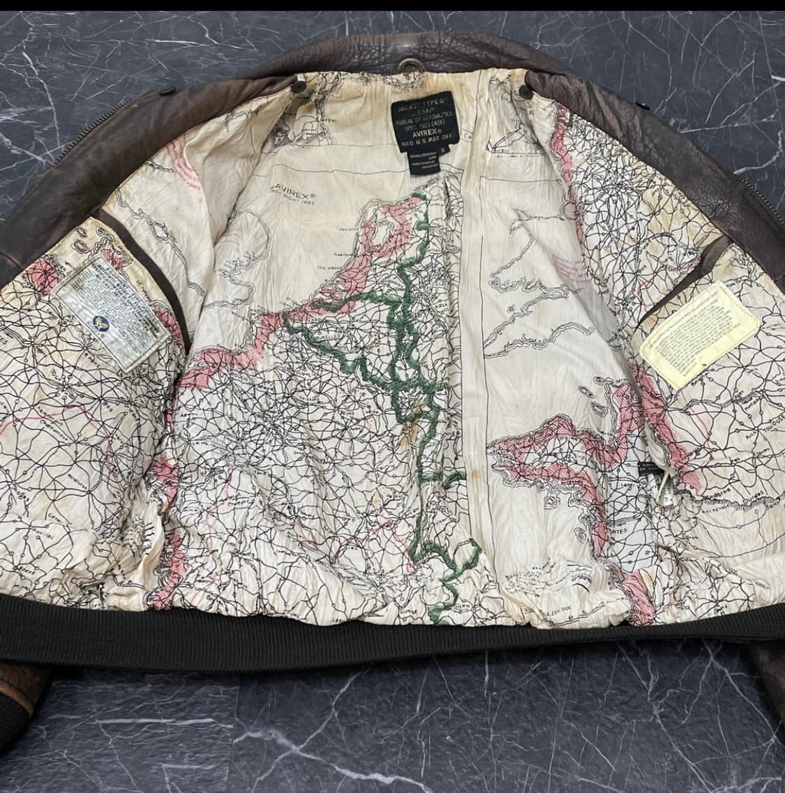 아비렉스 G-1 패치워크 천연가죽 플라이트 자켓 상품이미지7