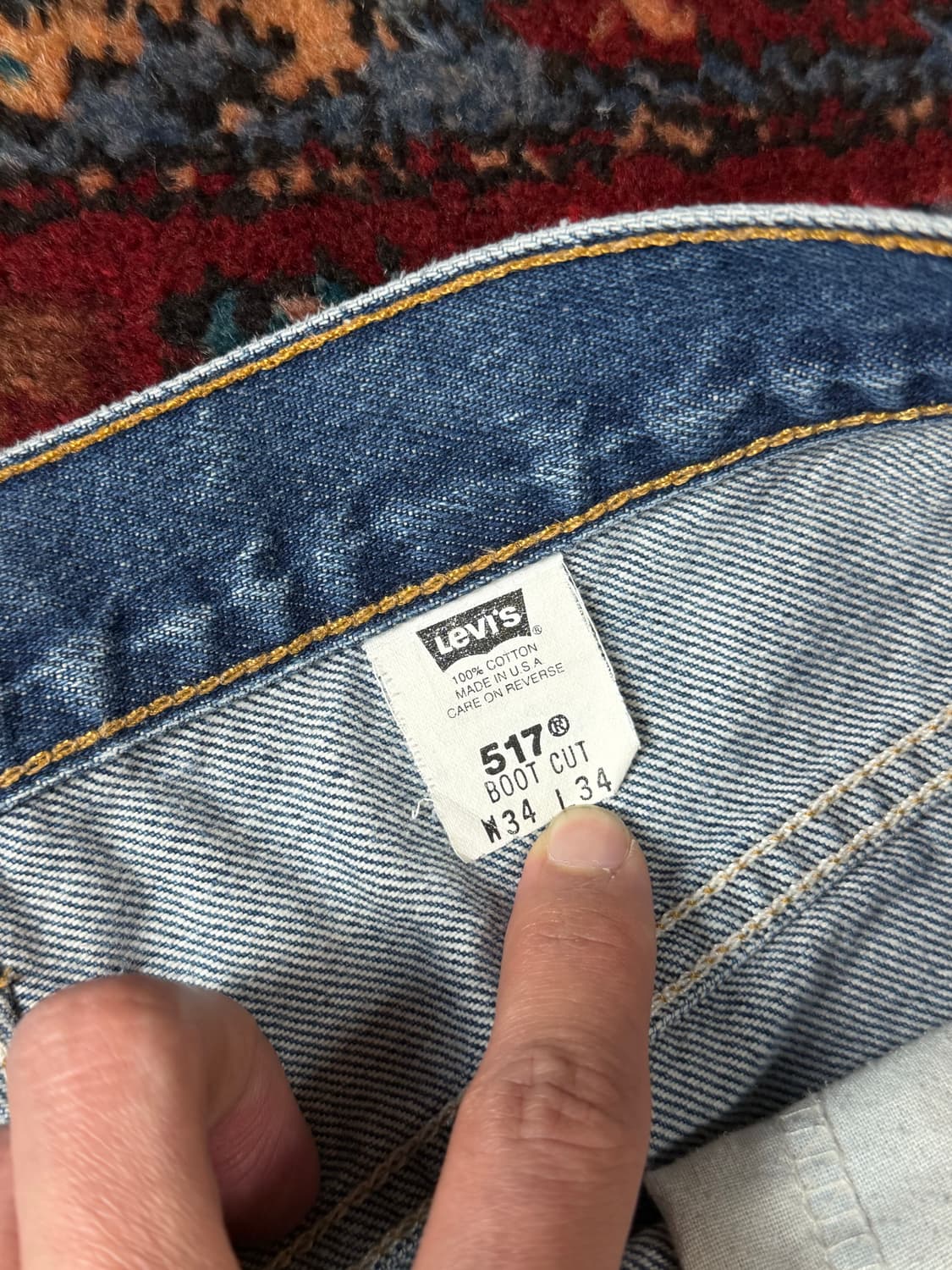 90's USA Made 빈티지 리바이스 517 레드탭 부츠컷 플레어진 상품이미지9