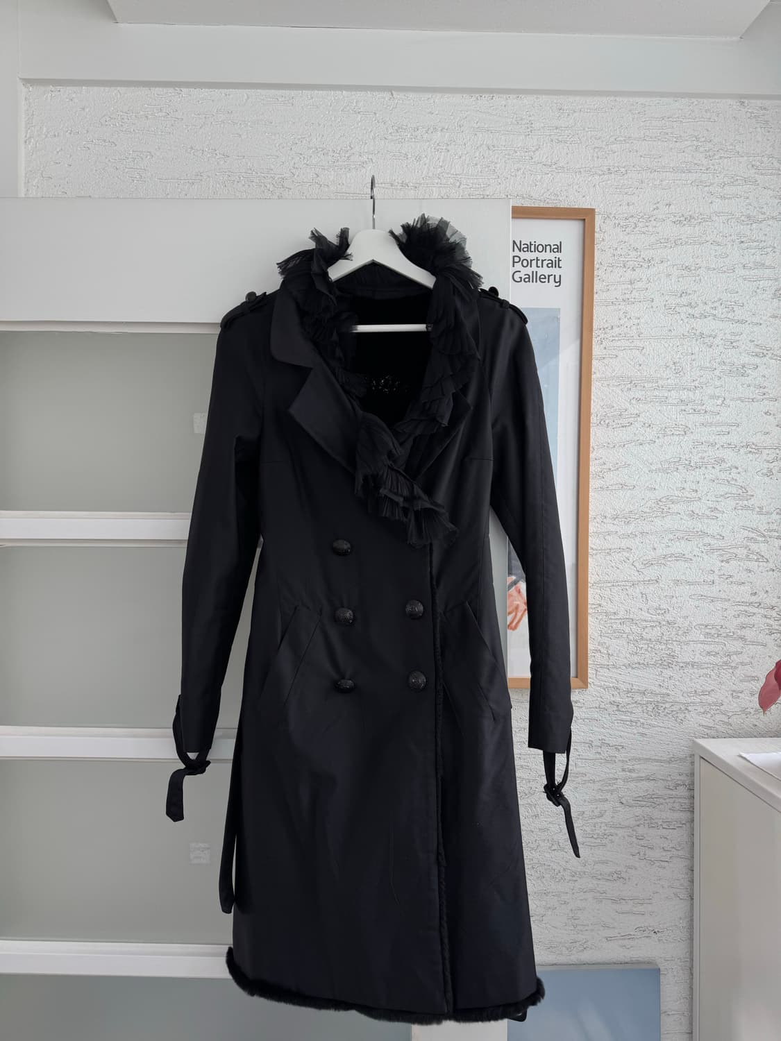 [PRADA] 프라다 아카이브 리얼 콜린스키 퍼 라이닝 울-실크 코트 상품이미지1