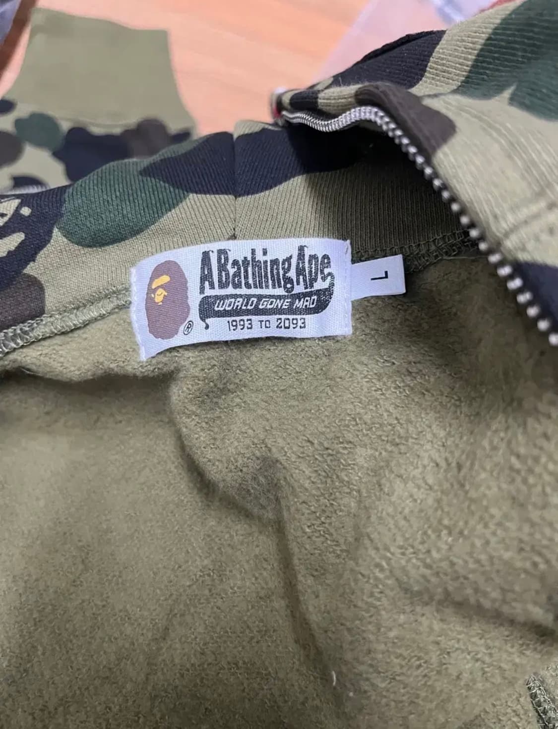 베이프 녹계 후드집업 / L 상품이미지6