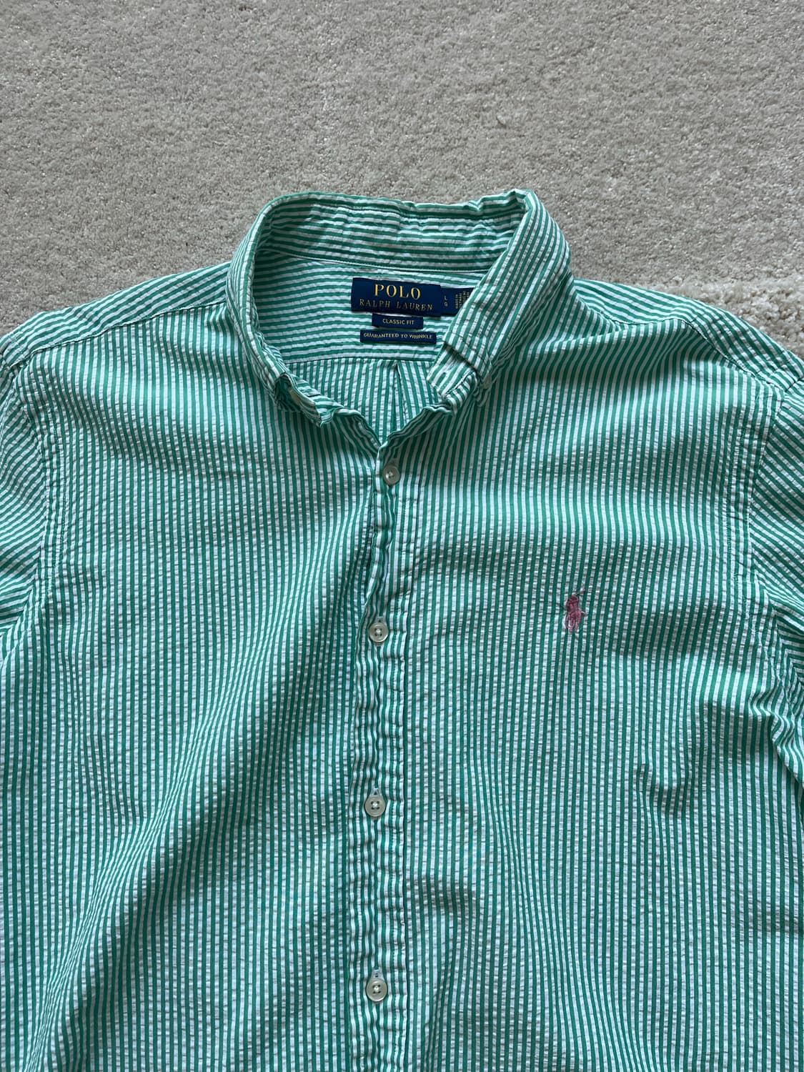 폴로 랄프로렌 시어서커 스트라이프 셔츠 (103-105) 상품이미지5