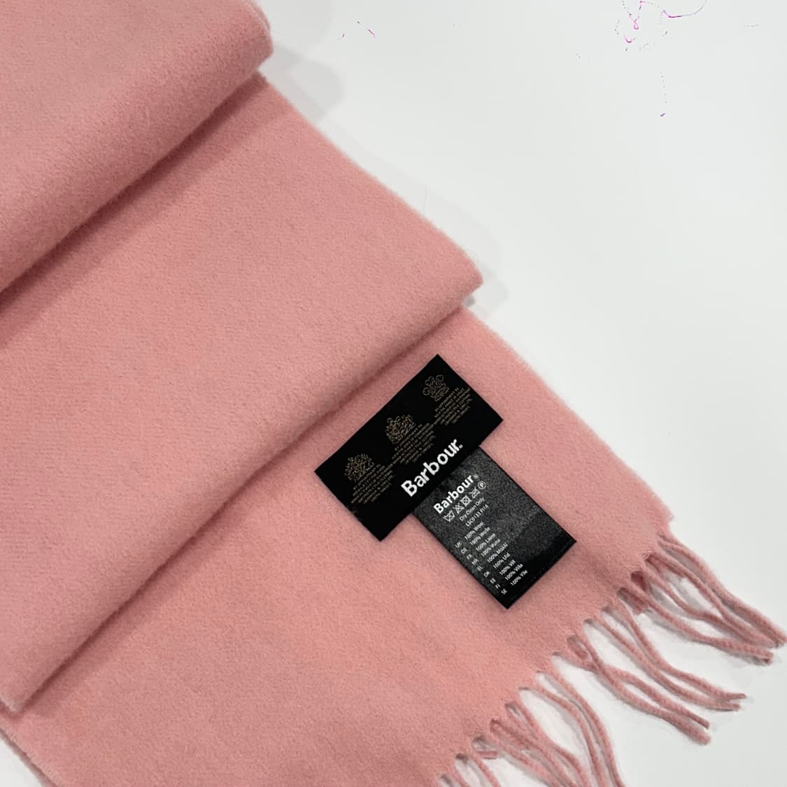 Barbour 울 핑크 목도리  상품이미지4