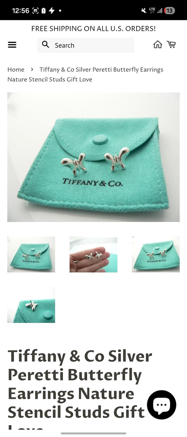 티파니 정품 한정판 나비 귀걸이 상품이미지6