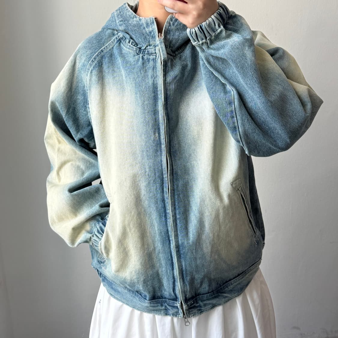 [M] 위캔더스 워싱 데님 후드집업 상품이미지2