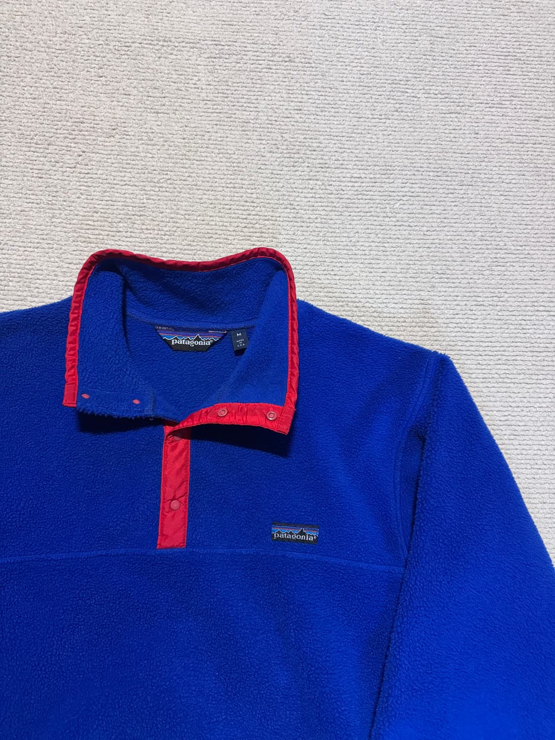 90s USA 파타고니아 신칠라 플리스 네이비/레드 M 상품이미지1