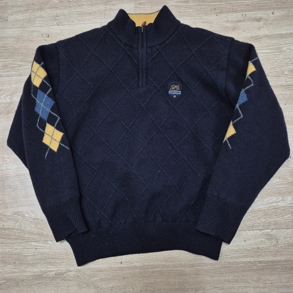 닥스 골프 남성 다이아몬드 패턴 방풍 반집업 니트 L(100) 상품이미지3