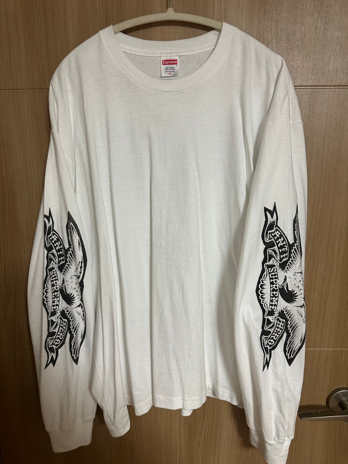 [XL] 슈프림 안티히어로 이글 롱슬리브 티셔츠 화이트 상품이미지1