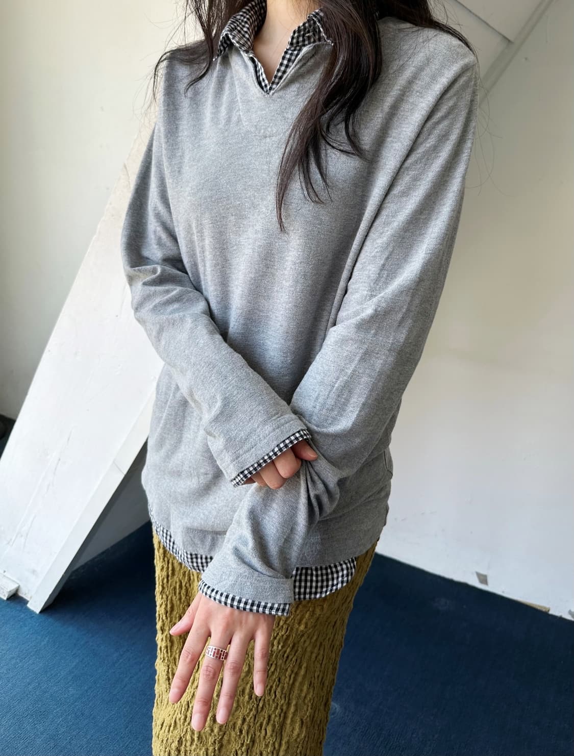 Design fake layered L/S top 상품이미지6