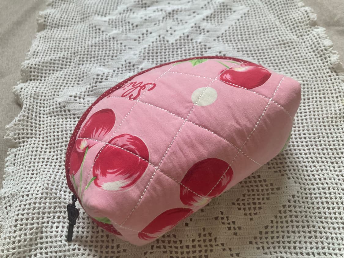 빈티지 체리 원단(샤리템플)  파우치 상품이미지3