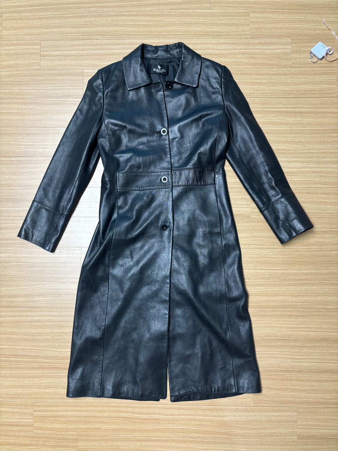 레더 슬림핏 롱코트 상품이미지4