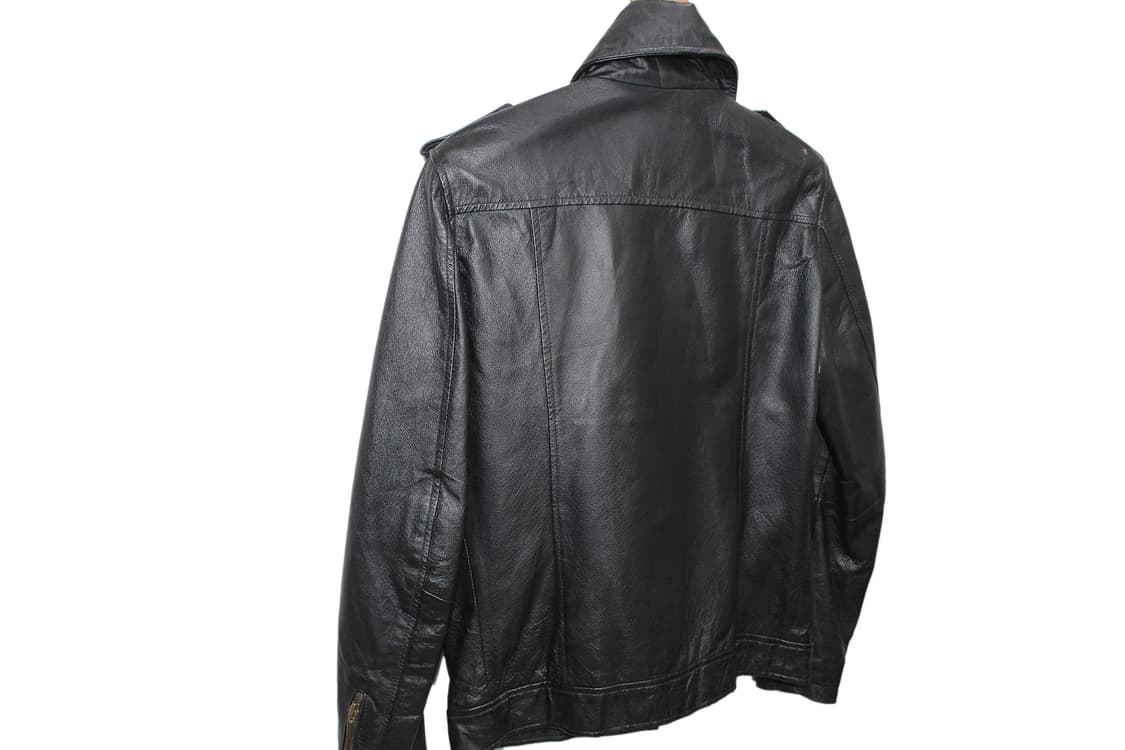 2000s 타케오 키쿠치 카우레더 2WAY 하이넥 레더 자켓 상품이미지7