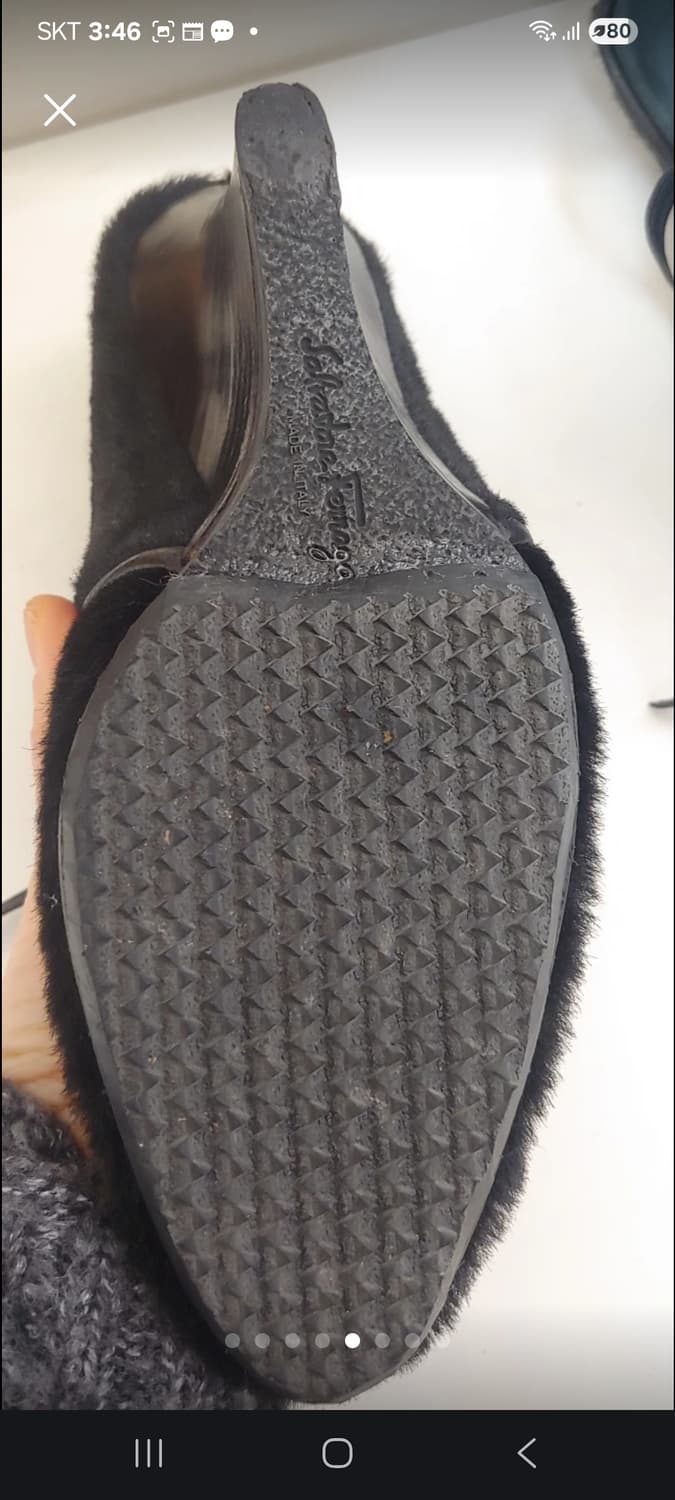 Ferragamo 웨지힐 블랙송치(5.5,d) 상품이미지5