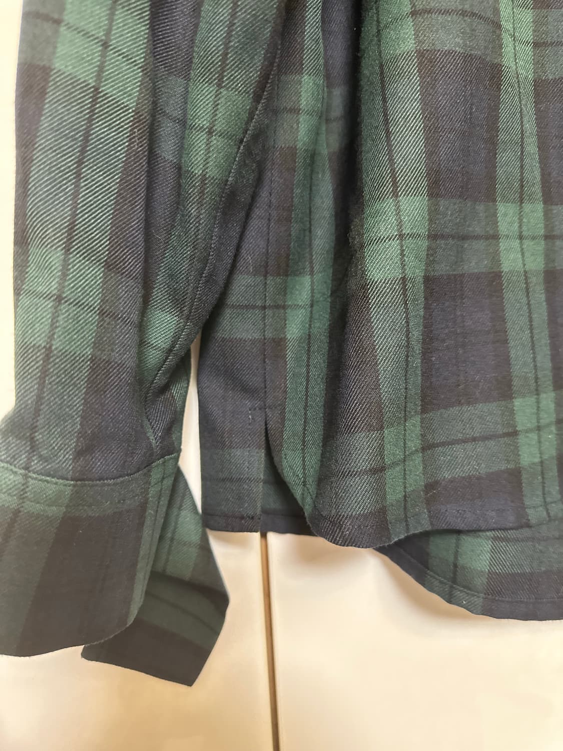 톰보이 그린 체크 셔츠 블라 상품이미지5
