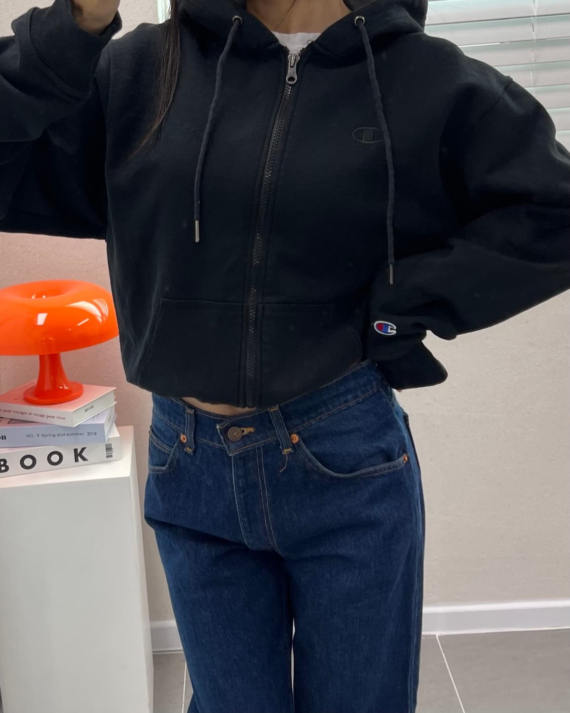 (WOMEN)챔피온 크롭 후드-M1472 상품이미지7