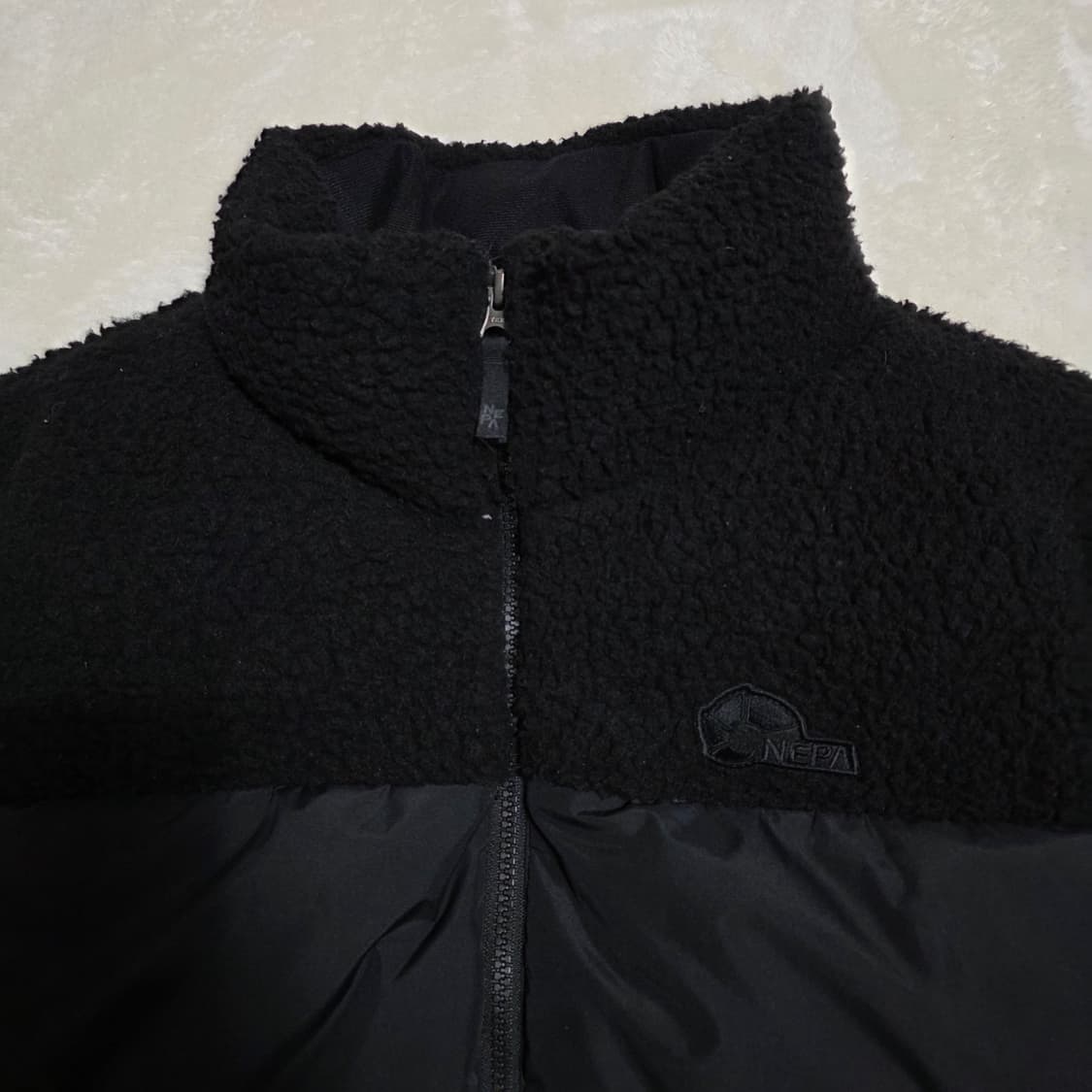 (L)여성 네파 뽀글이 배색 구스다운 패딩 상품이미지2